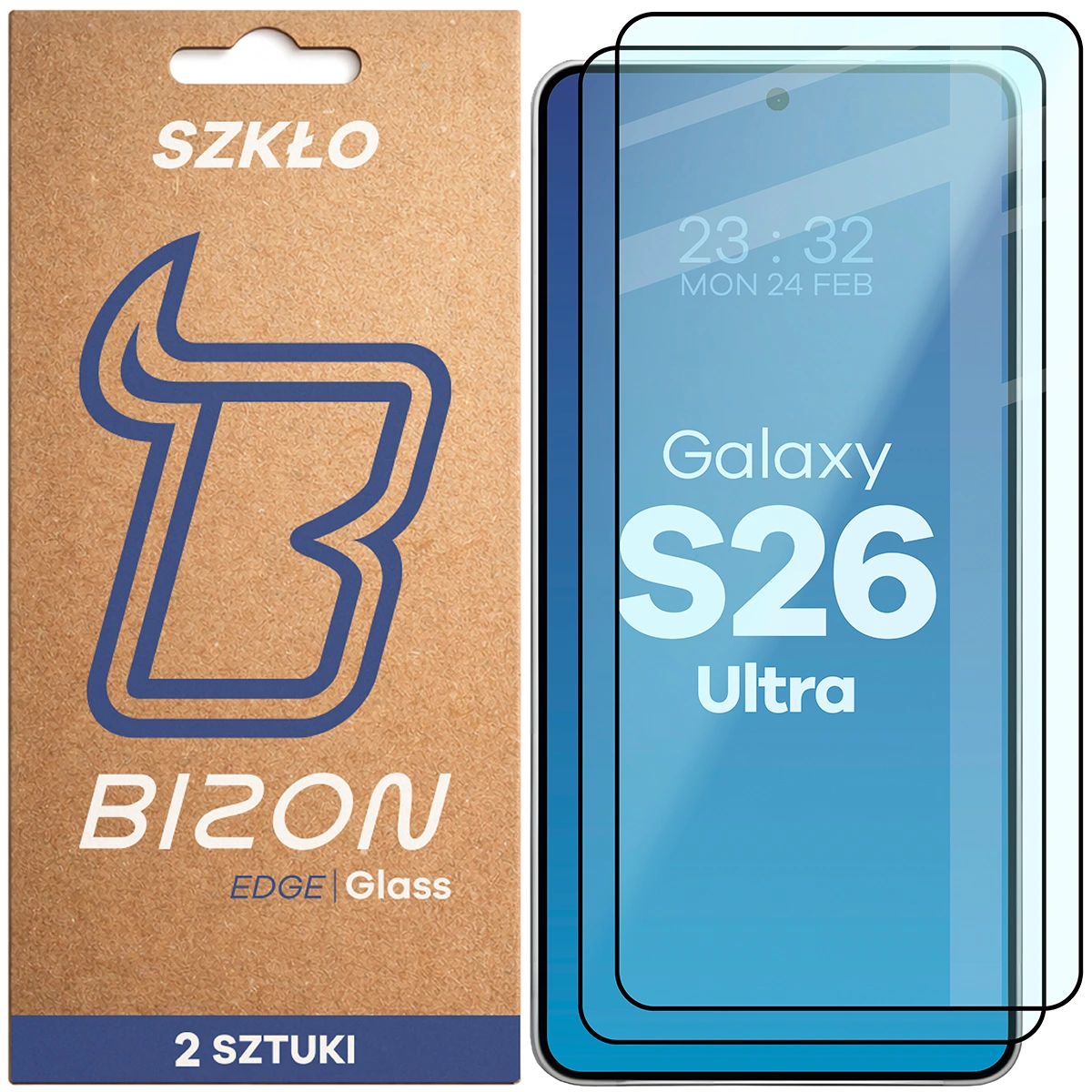 Szkło hartowane na cały ekran Bizon Glass Edge Duo dla Samsung Galaxy S26 Ultra