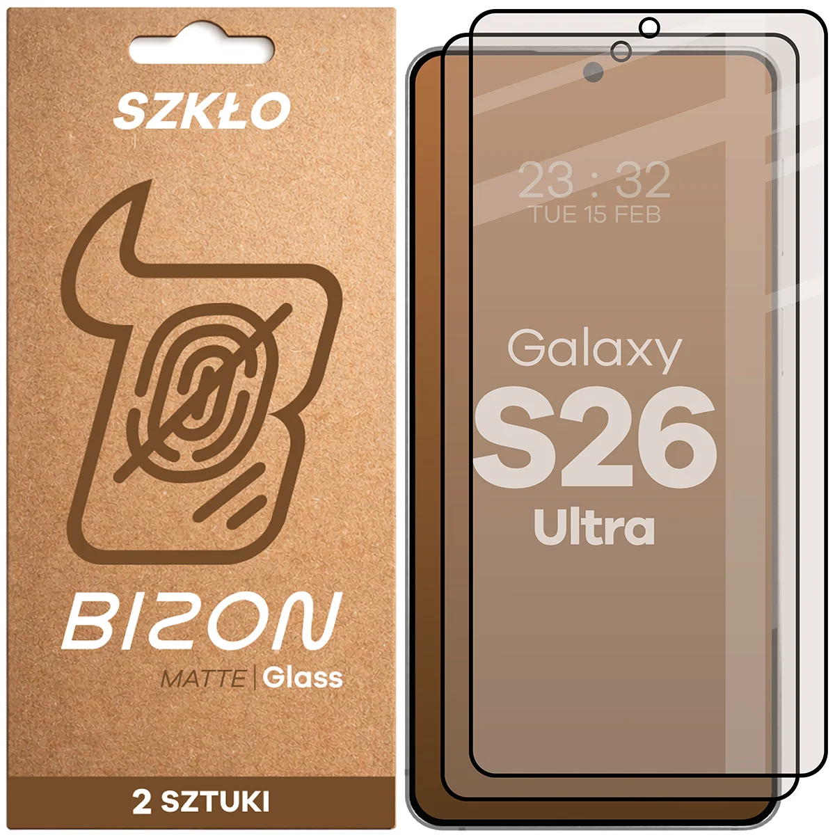 Matte glass for the screen Bizon Glass Matte Duo for Samsung Galaxy S26 Ultra, 2 pieces