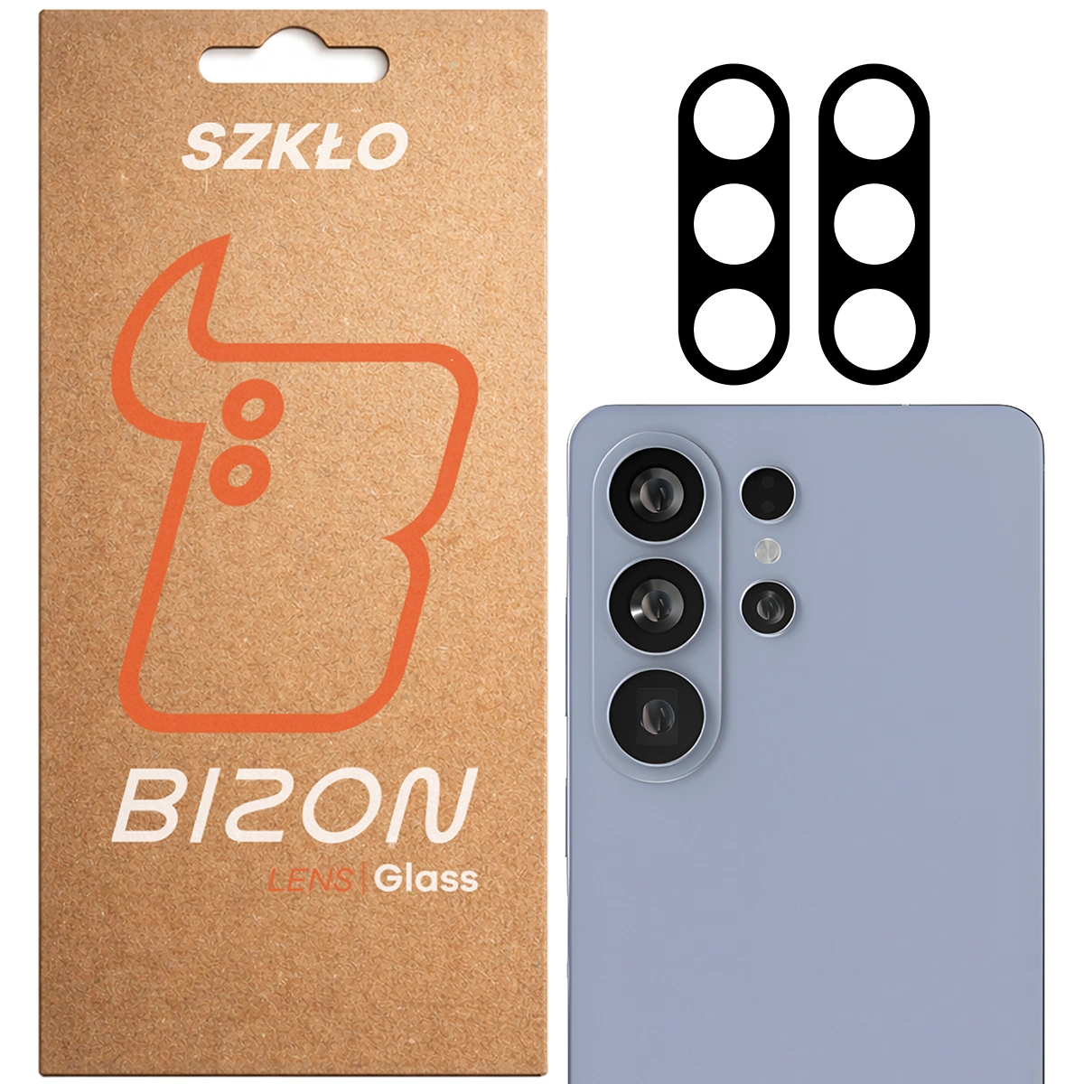 Box and 2 pieces of Bizon Glass Lens for Samsung Galaxy S26 Ultra