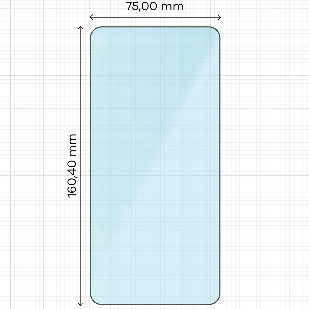 Miarka z wymiarami szkła hartowanego Bizon Smart Glass do Samsung Galaxy S26 Ultra