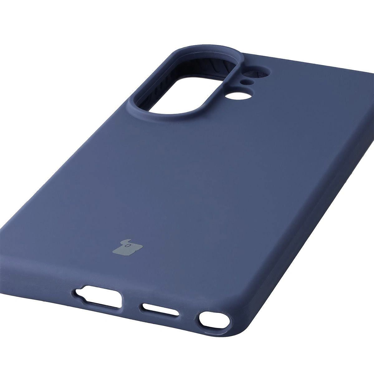 Close-up of precise cutouts and wireless charging capability in the Bison Soft Case for Samsung Galaxy S26 Ultra