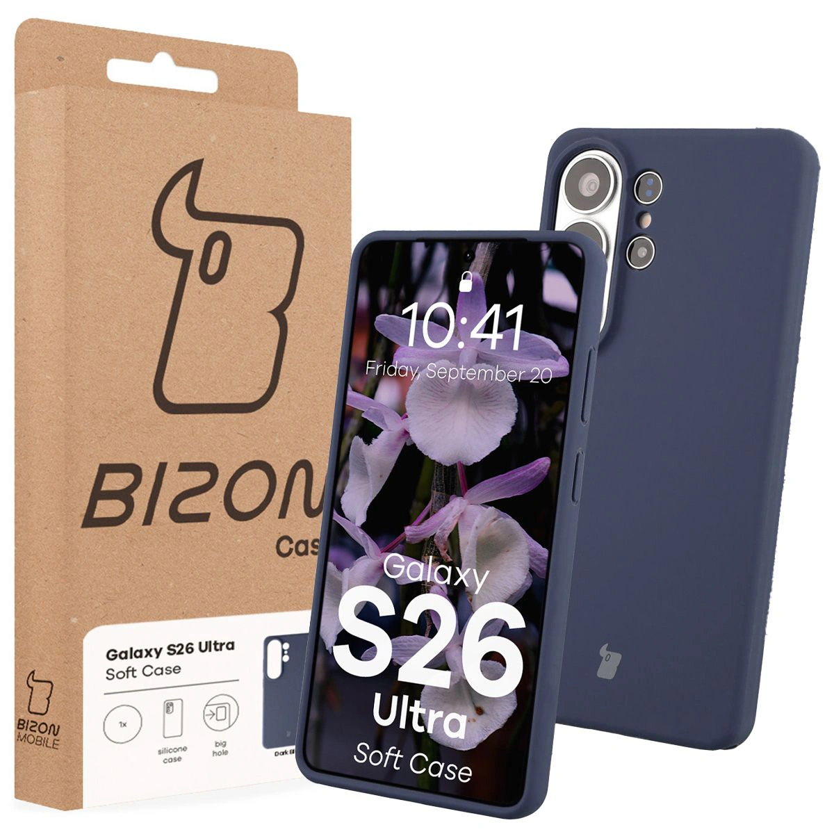 Front of the Bison Case box with a dedicated label for Samsung Galaxy S26 Ultra