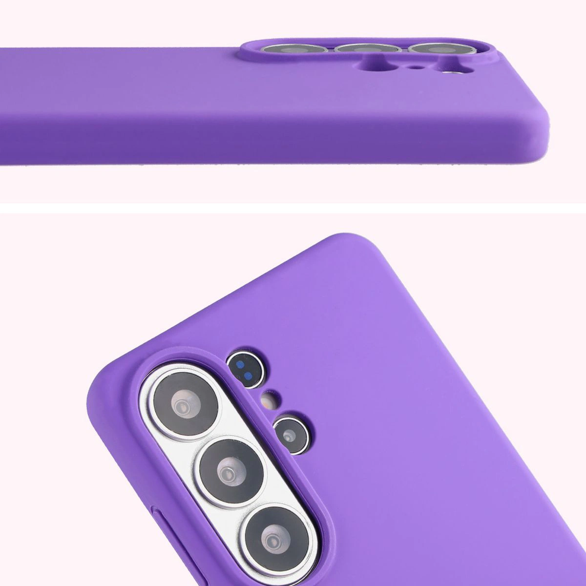 Prim-plan pe decupajul pentru lentile în husa Bizon Soft Case pentru Samsung Galaxy S26 Ultra