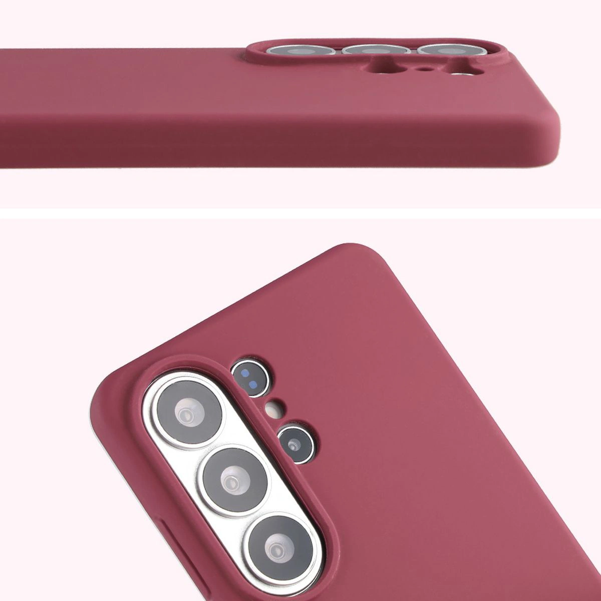 Prim-plan al decupajului pentru modulele camerelor în husa Bizon Soft Case pentru Samsung Galaxy S26 Ultra
