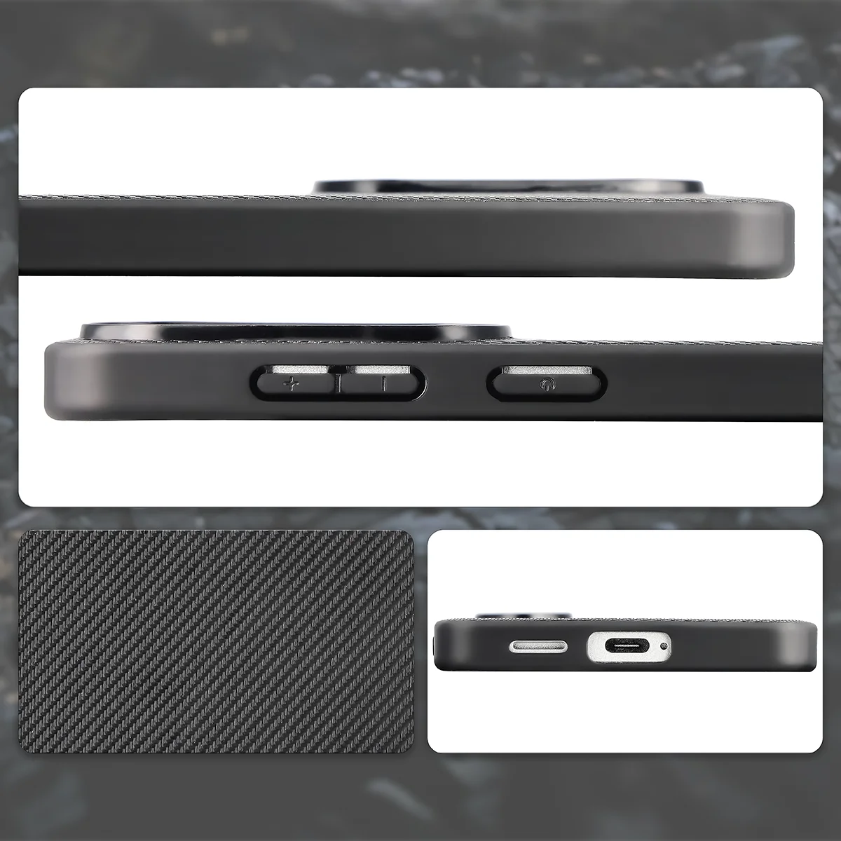 Cutouts, integrated covers, and structure of the Bizon Case CarbO for Samsung Galaxy S26