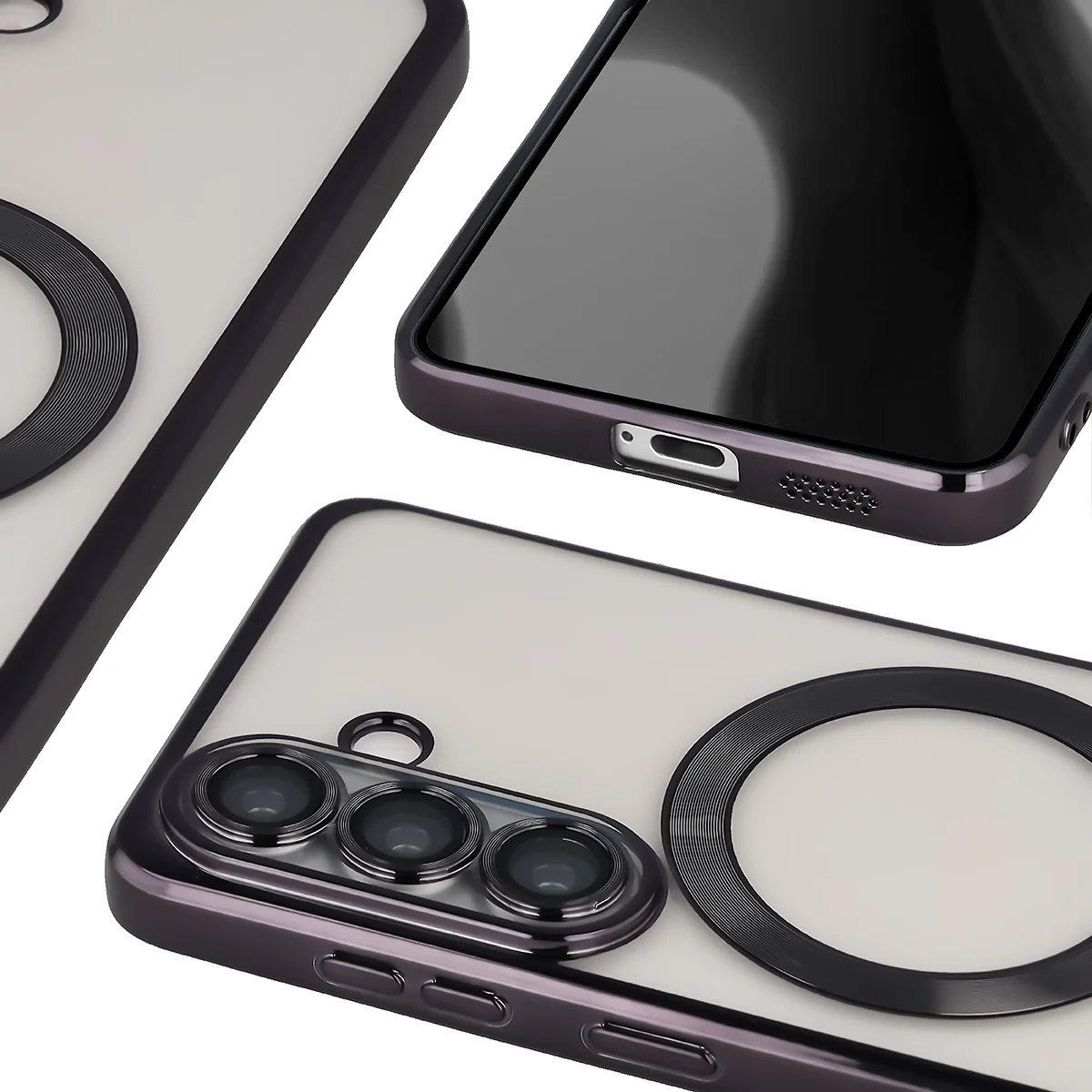 Close-up of the built-in camera protection in Bizon Case GuardO for Samsung Galaxy S26