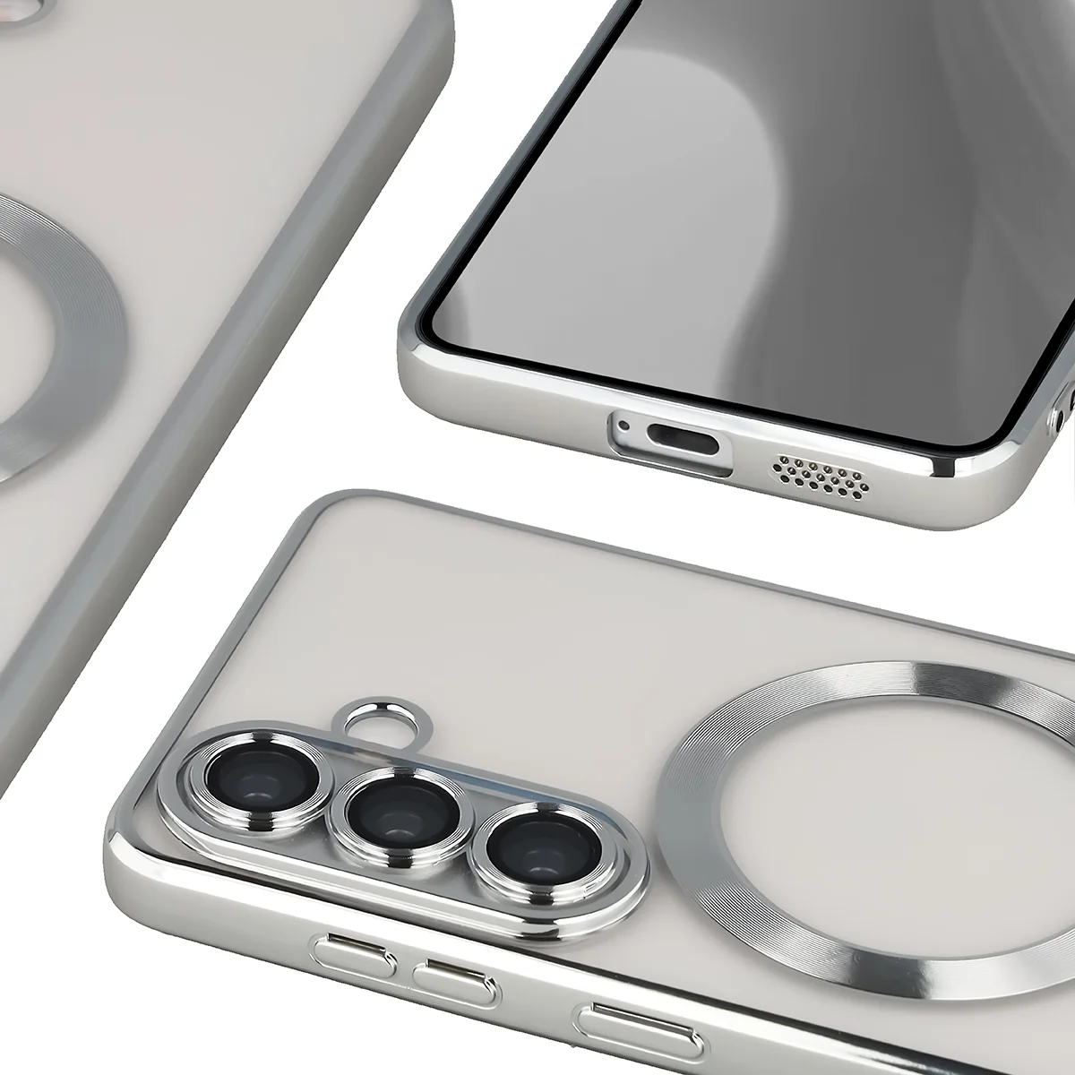 Close-up of the built-in camera protection in Bizon Case GuardO for Samsung Galaxy S26
