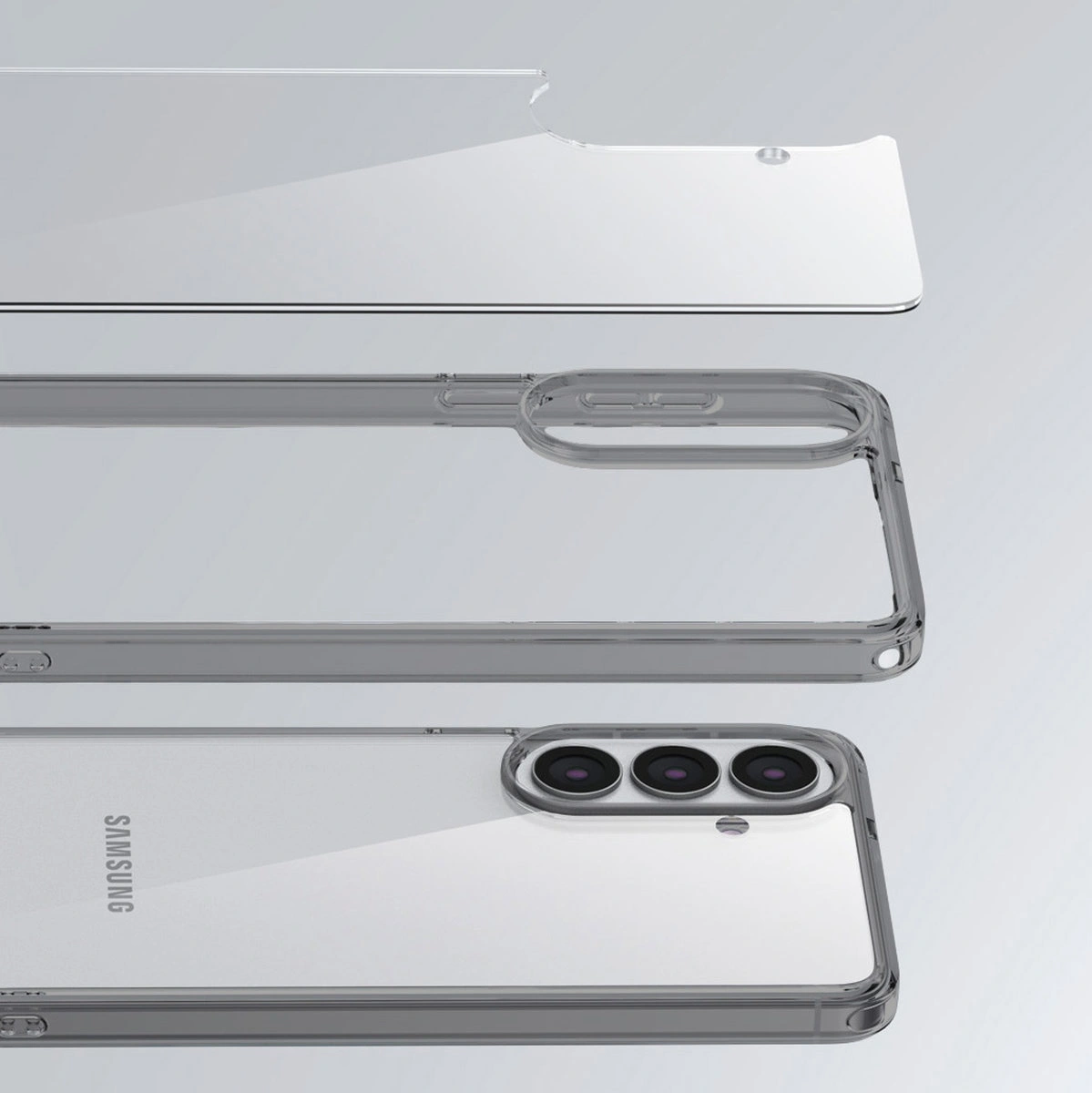 Konstruktion der Bizon Case Halo: integrierte Abdeckungen und präzise Ausschnitte für Samsung Galaxy S26