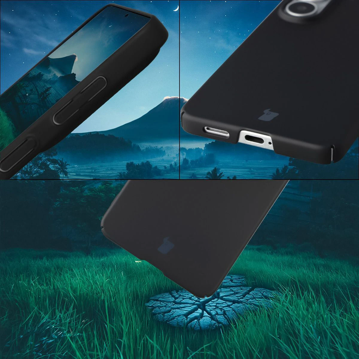 Protecții integrate pentru butoane, decupaje și materialul dur al etui-ului Bizon Case Łupka pentru Samsung Galaxy S26