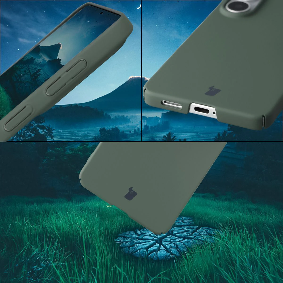 Protecții integrate pentru butoane, decupaje și materialul dur al etui-ului Bizon Case Łupka pentru Samsung Galaxy S26