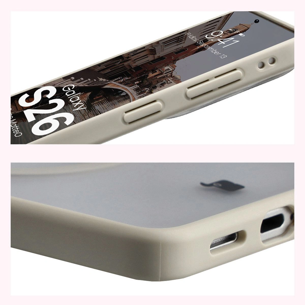 Wzmocnione narożniki i podwyższone ranty ekranu w etui Bizon Case MatteO do Samsung Galaxy S26