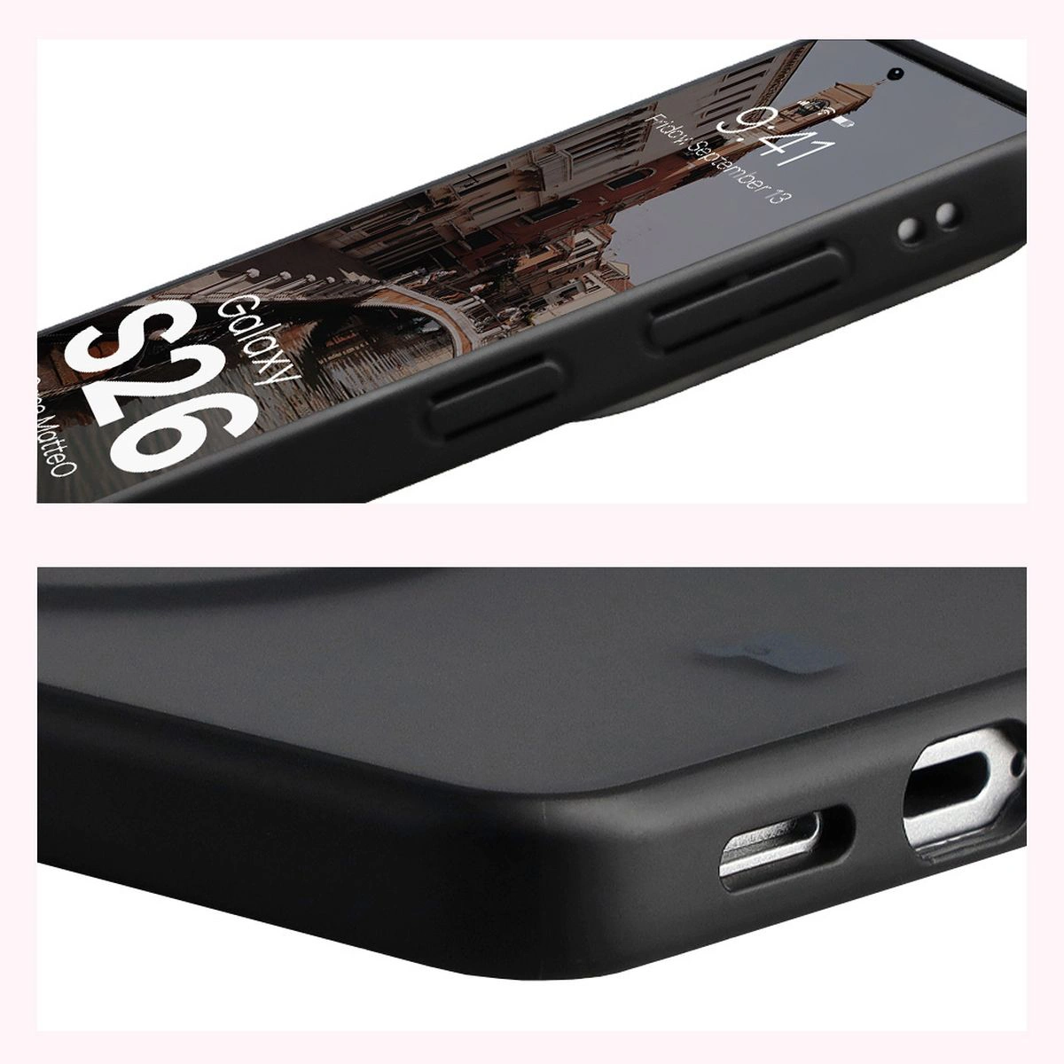 Wzmocnione narożniki i podwyższone ranty ekranu w etui Bizon Case MatteO do Samsung Galaxy S26