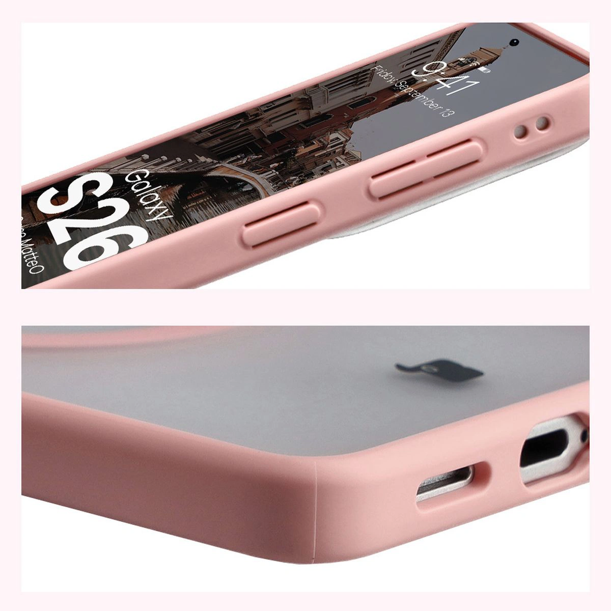 Wzmocnione narożniki i podwyższone ranty ekranu w etui Bizon Case MatteO do Samsung Galaxy S26