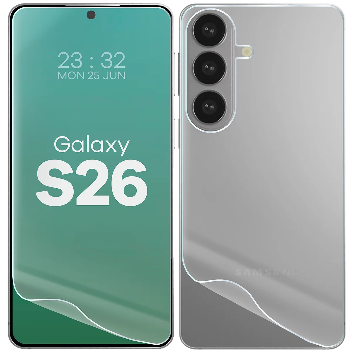 Przezroczystość zestawu folii hydrożelowych na telefon Bizon Film Hydrogel Pack do Samsung Galaxy S26