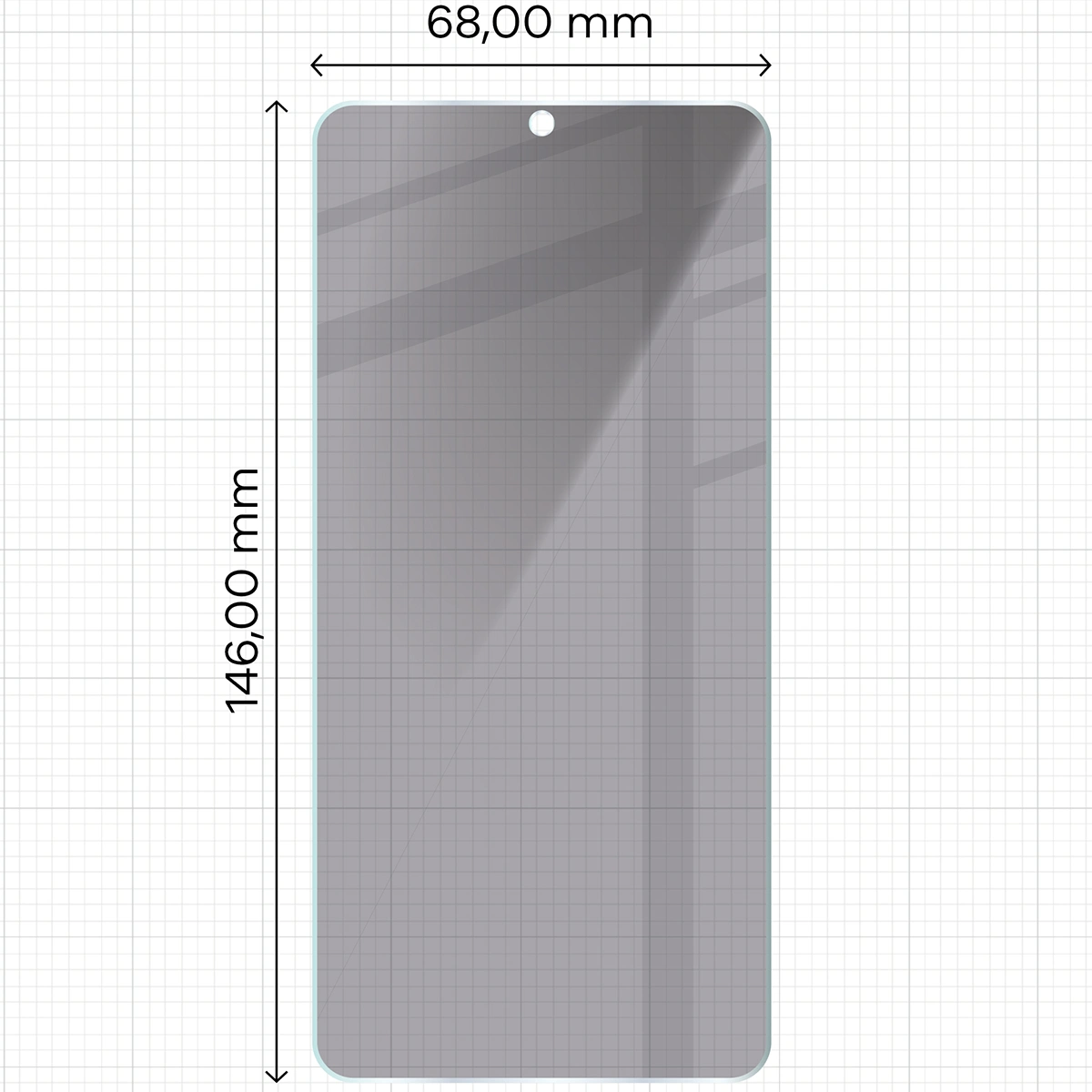 Miarka z wymiarami szkła Bizon Glass Clear Shadow do Samsung Galaxy S26