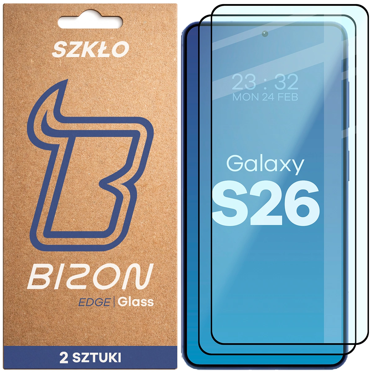 Pudełko i szkło prywatyzujące Bizon Glass Clear Shadow Duo do Samsung Galaxy S26