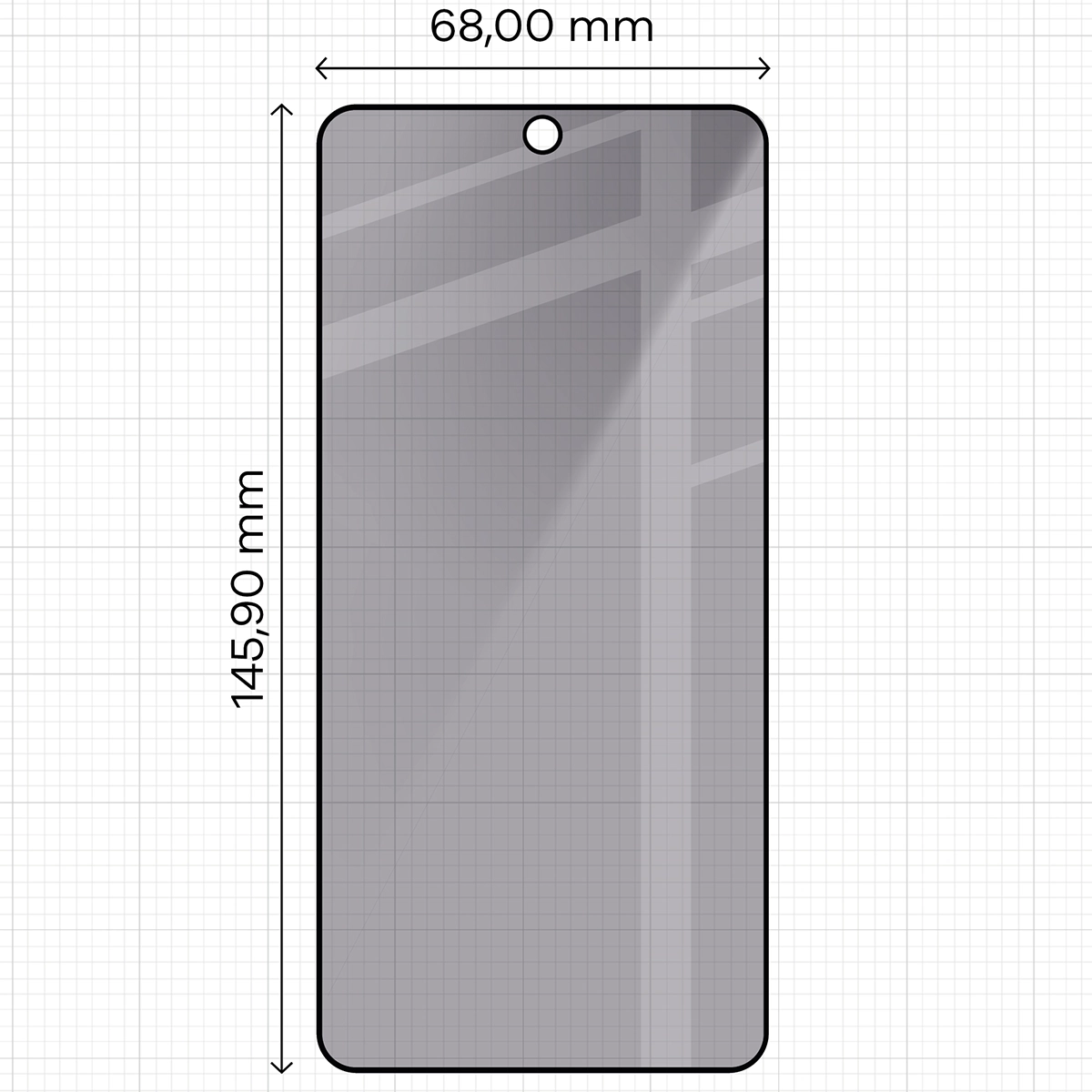 Zdjęcie na miarce szkła Bizon Glass Edge Shadow do Samsung Galaxy S26