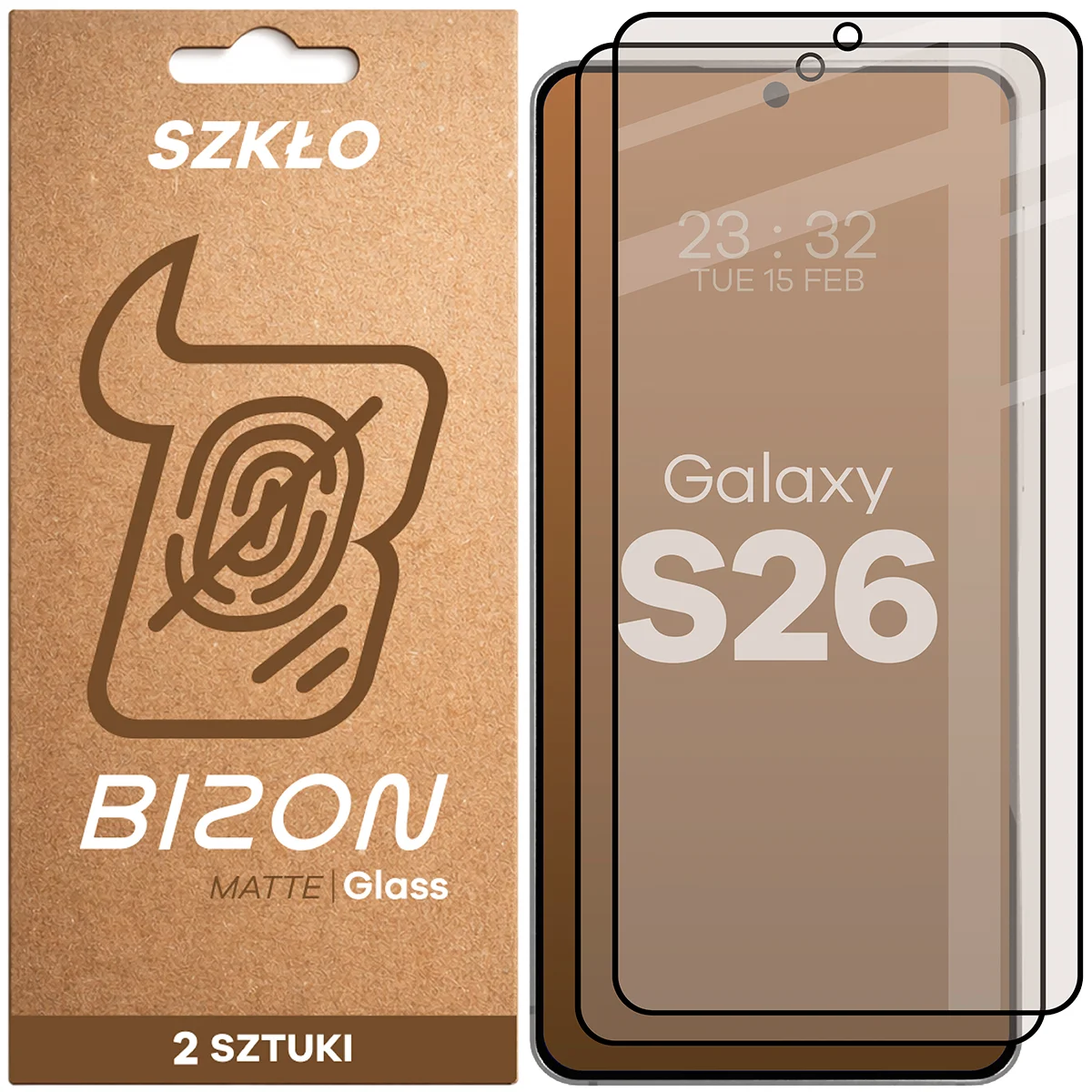 Szkło matowe na ekran Bizon Glass Matte Duo do Samsung Galaxy S26, 2 sztuki