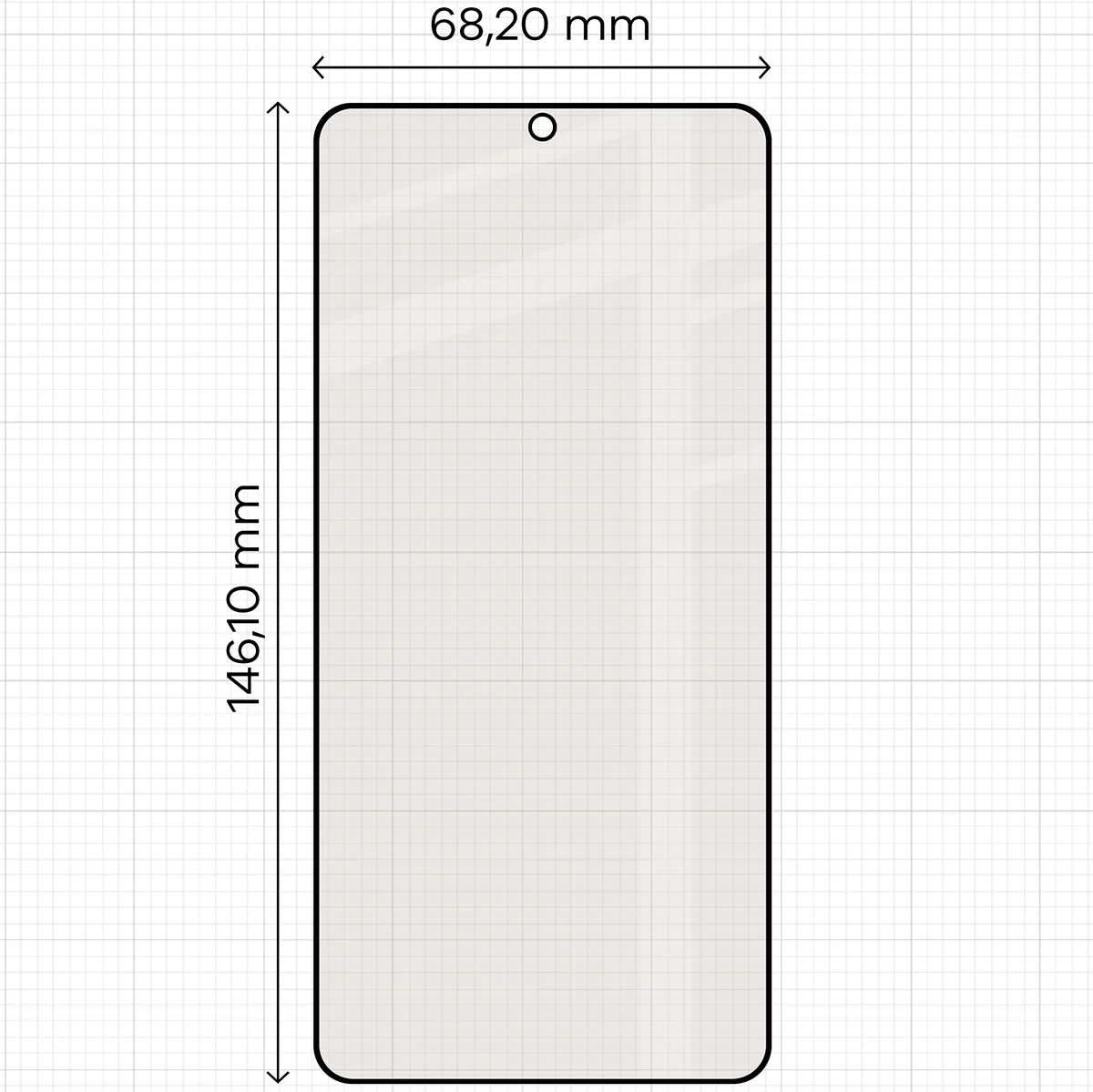 Miarka z wymiarami szkła matowego Bizon Glass Matte Duo do Samsung Galaxy S26