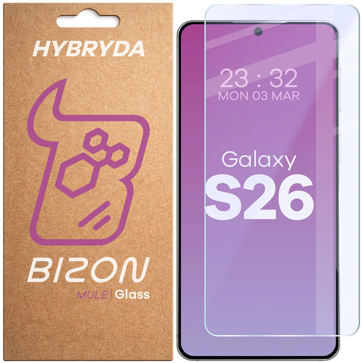 Szkło hybrydowe na ekran Bizon Glass Mule do Samsung Galaxy S26