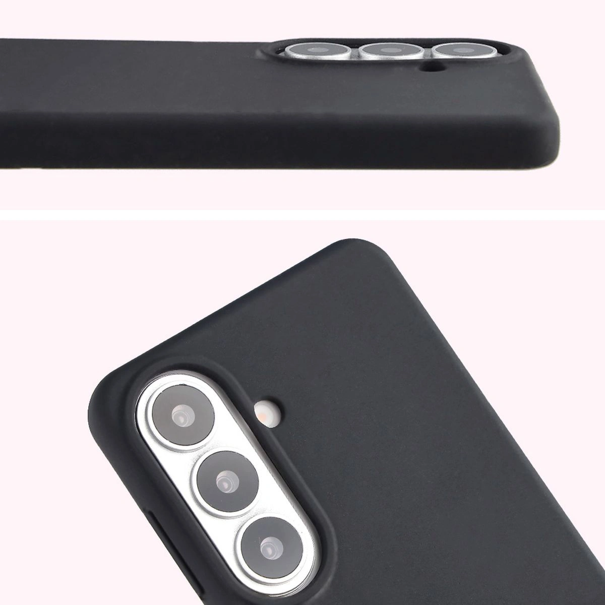 Zbliżenie na wycięcie na obiektywy w etui Bizon Soft Case do Samsung Galaxy S26