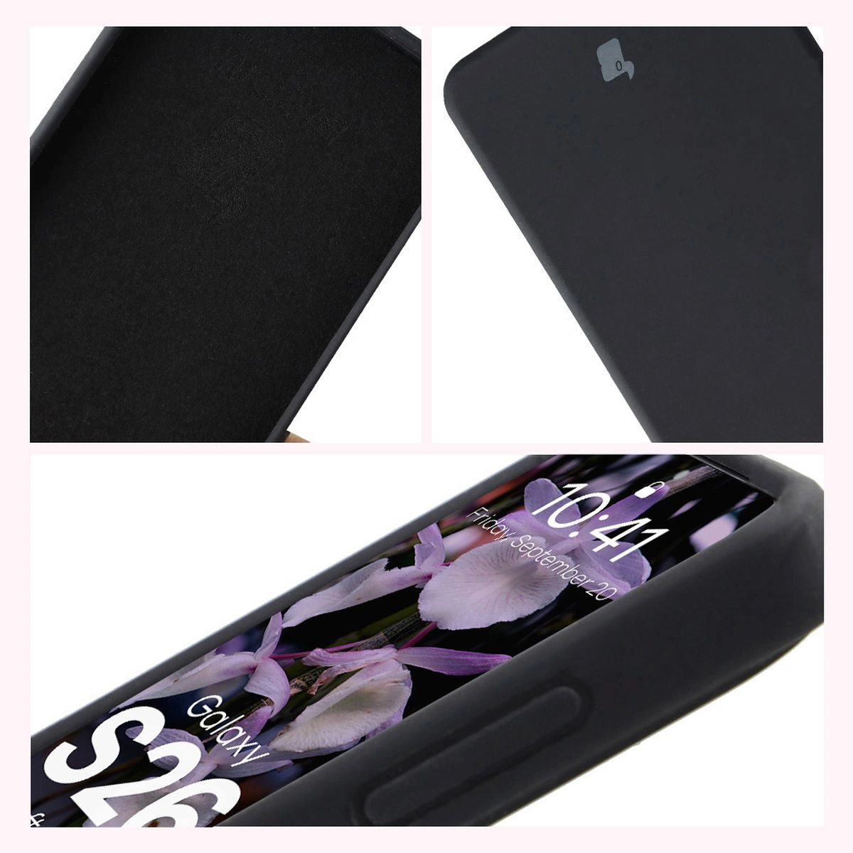 Konstrukcja etui Bizon Soft Case: zintegrowane osłony, podwyższone krawędzie i wyściółka z mikrofibry do Samsung Galaxy S26