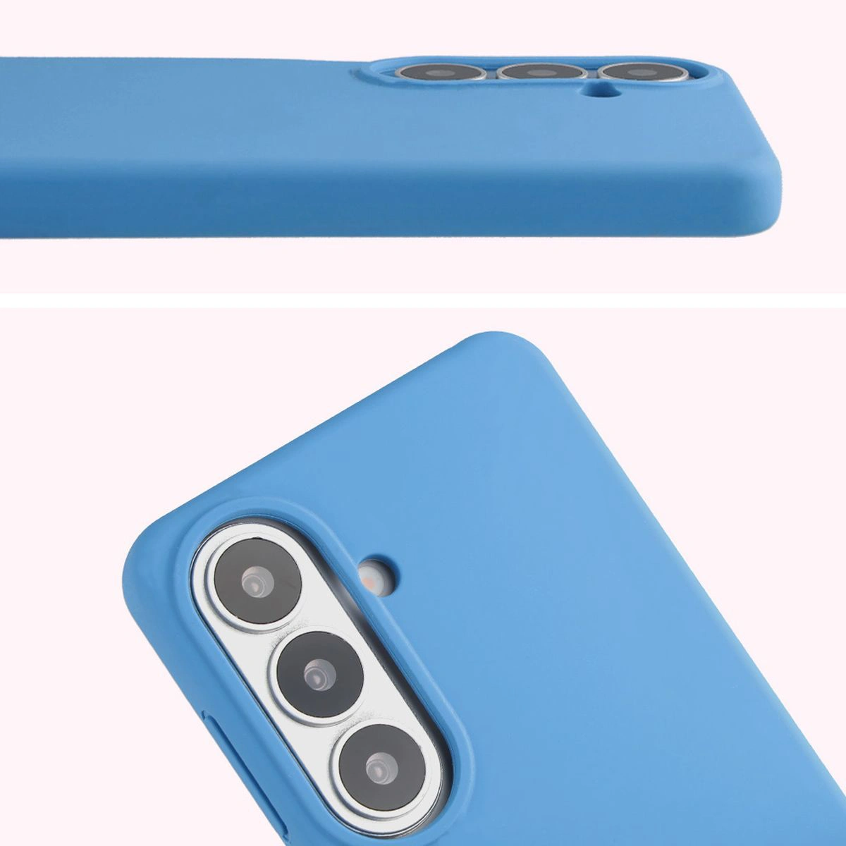 Prim-plan pe decupajul pentru lentile din husa Bizon Soft Case pentru Samsung Galaxy S26