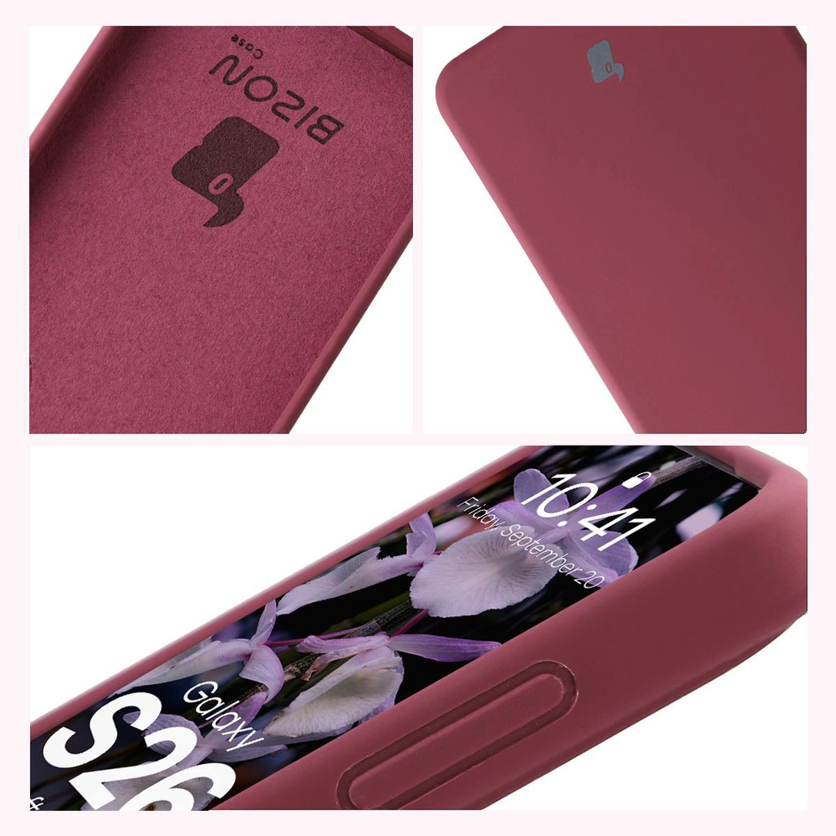 Construcția carcasei Bizon Soft Case: protecții integrate, margini ridicate și căptușeală din microfibră pentru Samsung Galaxy S26