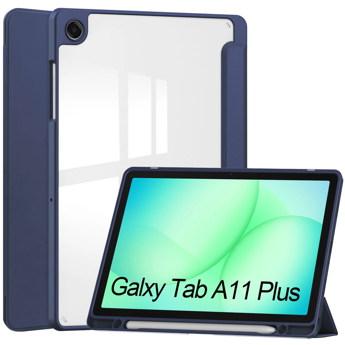 Dedicated stylus slot in the Bizon Tab Clear Matt case for Samsung Galaxy Tab A11 Plus / Samsung Galaxy Tab A9 Plus