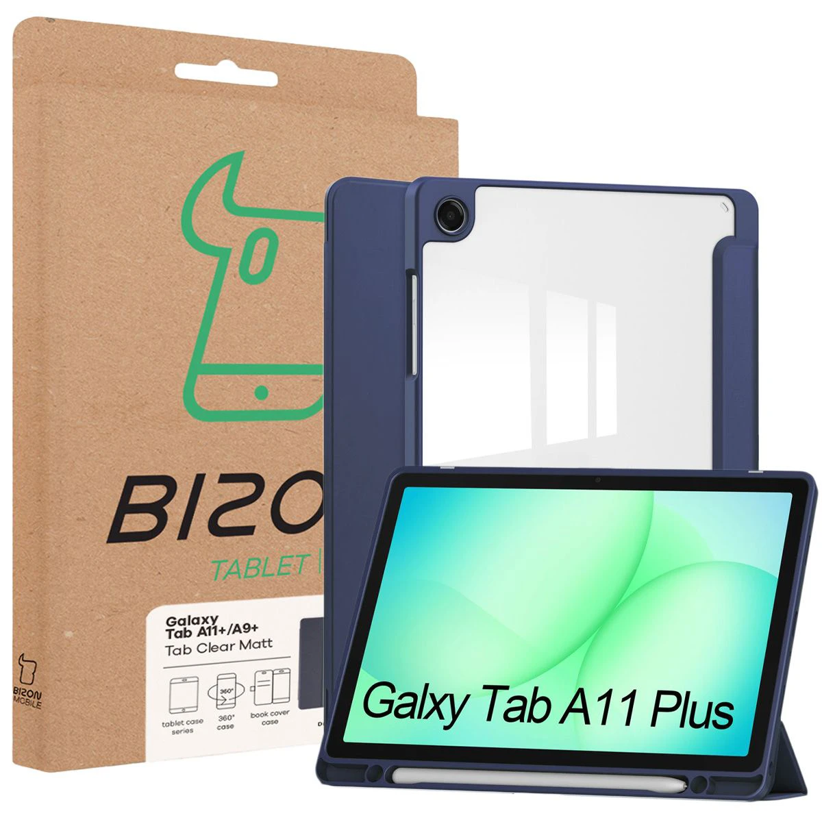 Bizon Tab Clear Matt – box with case for Samsung Galaxy Tab A11 Plus / Samsung Galaxy Tab A9 Plus
