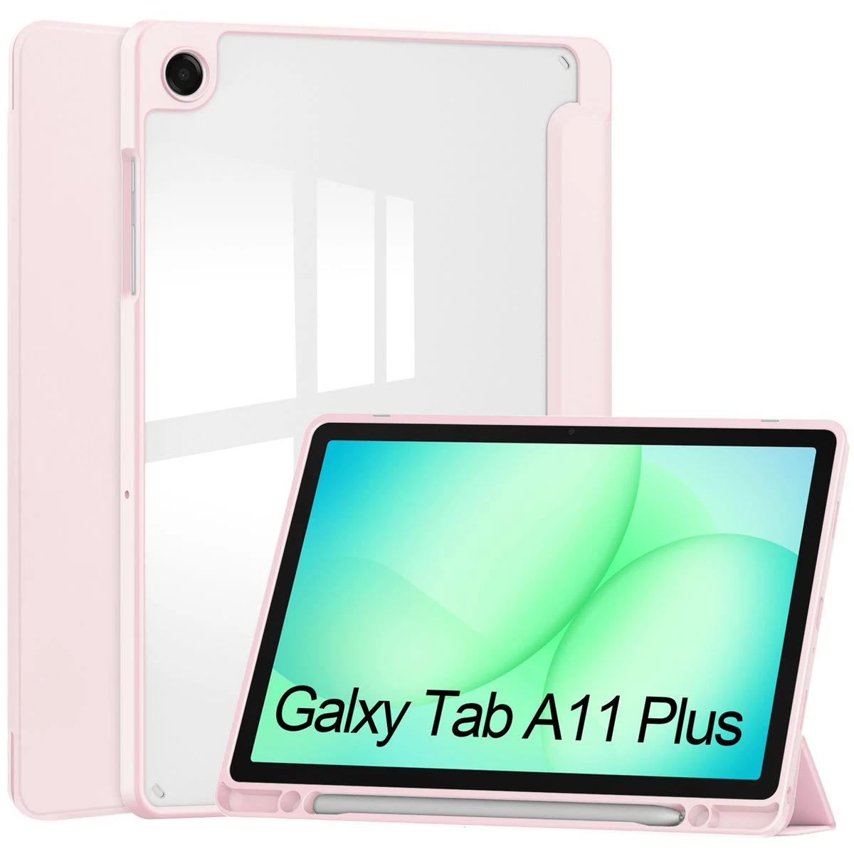 Dedicated stylus slot in the Bizon Tab Case Clear Matt for Samsung Galaxy Tab A11 Plus / Samsung Galaxy Tab A9 Plus