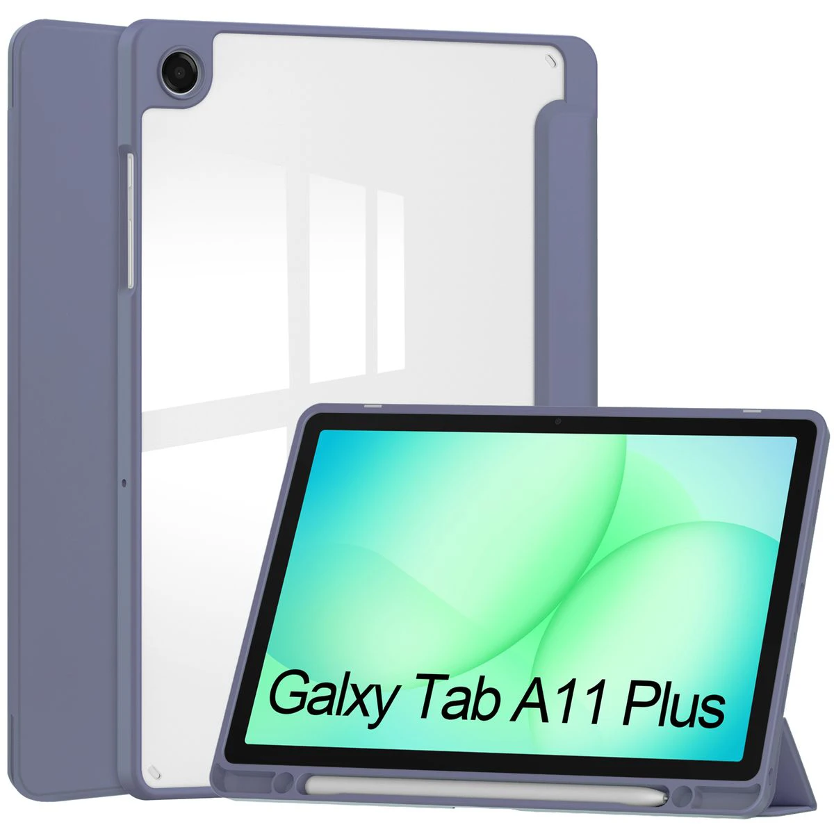 Dedicated stylus slot in Bizon Tab Clear Matt case for Samsung Galaxy Tab A11 Plus / Samsung Galaxy Tab A9 Plus