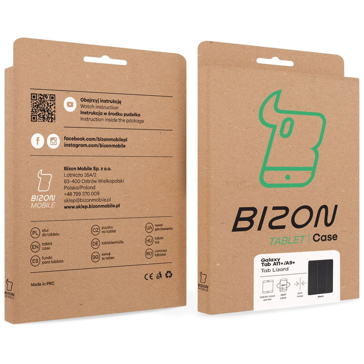 Kraft box Bison Case with a dedicated label for Samsung Galaxy Tab A11 Plus / Samsung Galaxy Tab A9 Plus