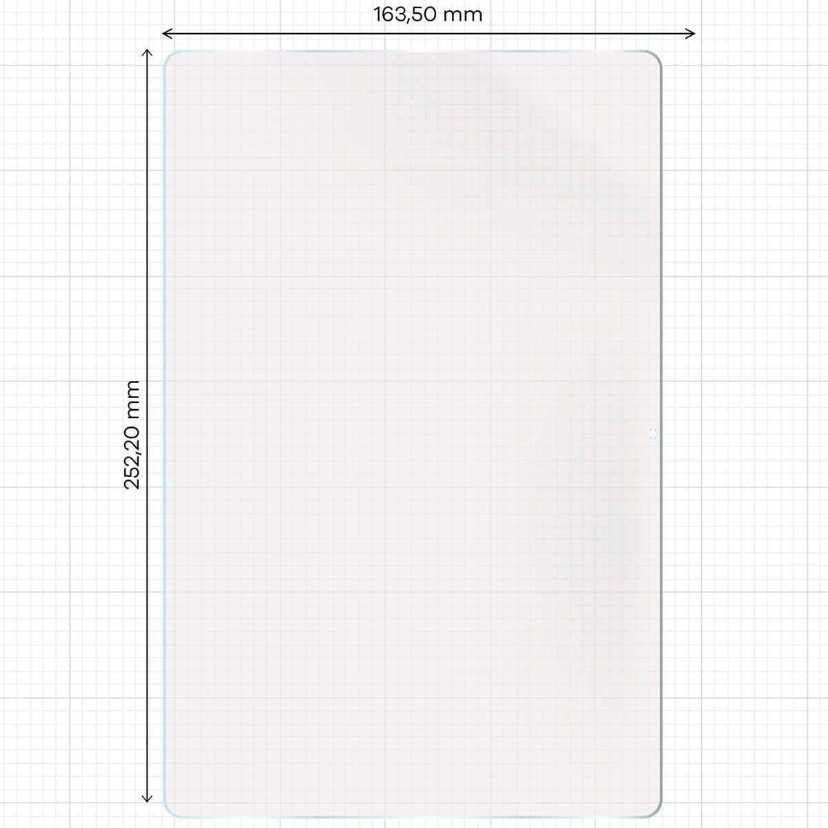 Miarka z wymiarami folii matowej Bizon Glass Tab Film Sun do Galaxy Tab A11 Plus