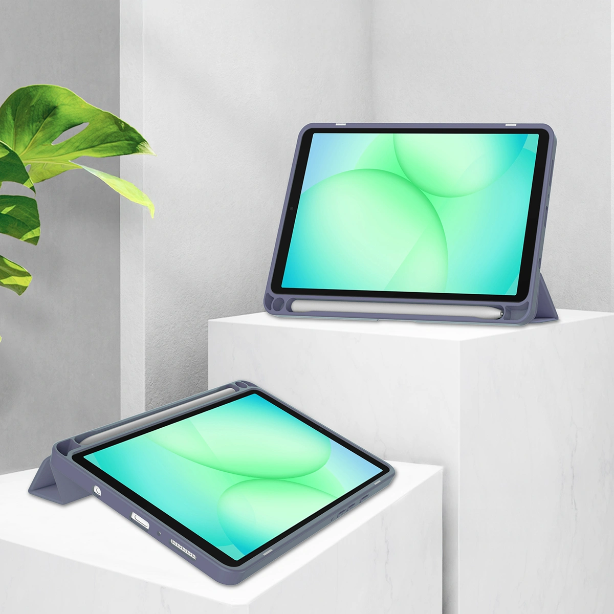 Ständer-Funktion in der Hülle Bizon Tab Case Clear Matt für Samsung Galaxy Tab A11 / Samsung Galaxy Tab A9