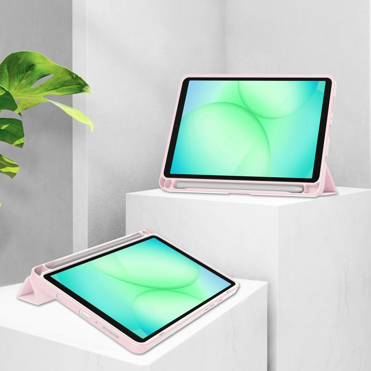 Stand function in the Bizon Tab Case Clear Matt for Samsung Galaxy Tab A11 / Samsung Galaxy Tab A9