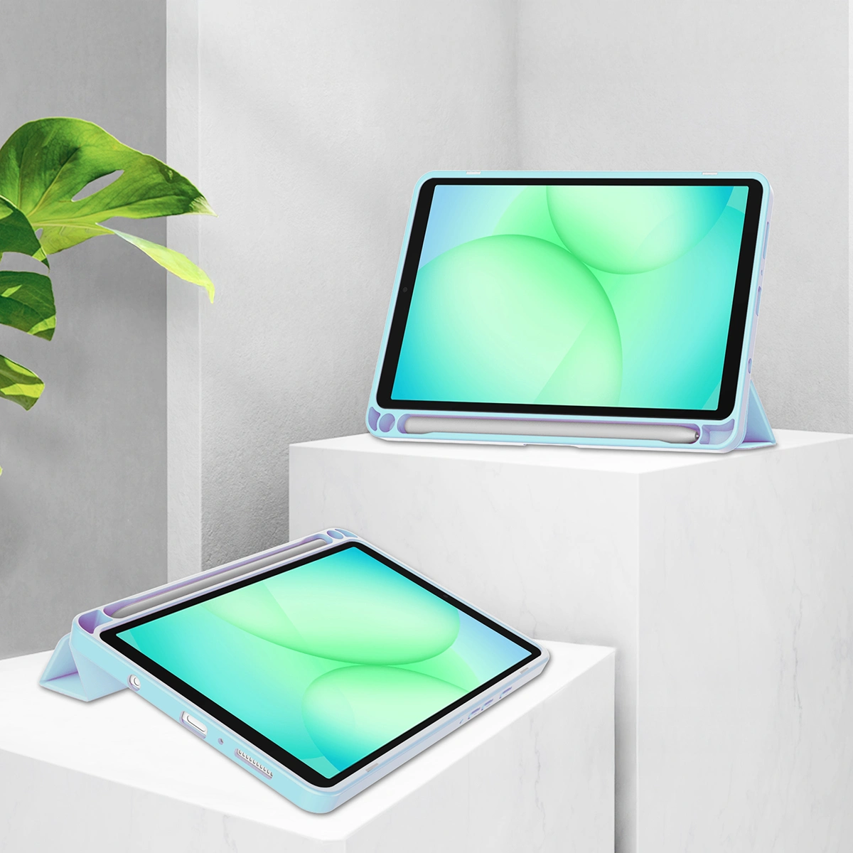 Ständerfunktion in der Bizon Tab Case Clear Matt für Samsung Galaxy Tab A11 / Samsung Galaxy Tab A9