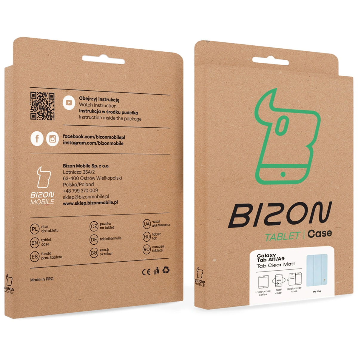 Kraftpapierbox Bizon Case mit dediziertem Etikett für Samsung Galaxy Tab A11 / Samsung Galaxy Tab A9