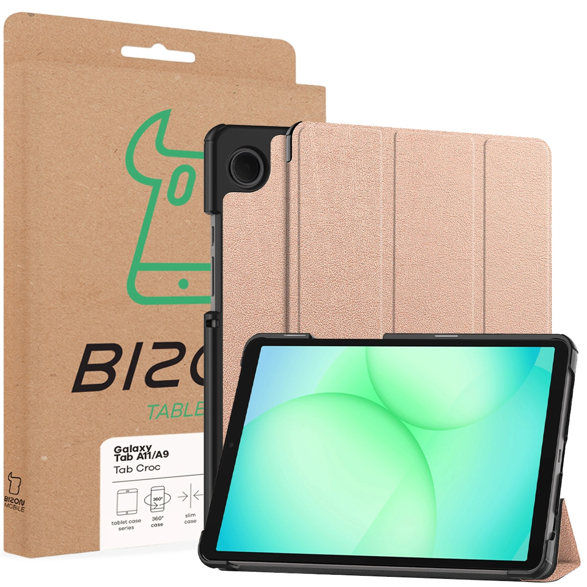 Front of the Bizon Case box with a dedicated label for Samsung Galaxy Tab A11 / Samsung Galaxy Tab A9