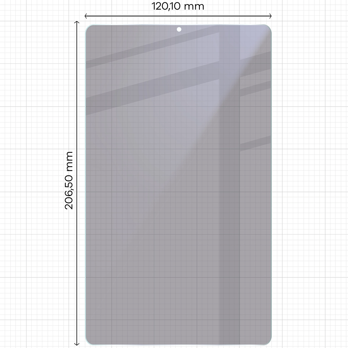 Wymiary szkła Bizon Glass Tab Mule Shadow do Galaxy Tab A11