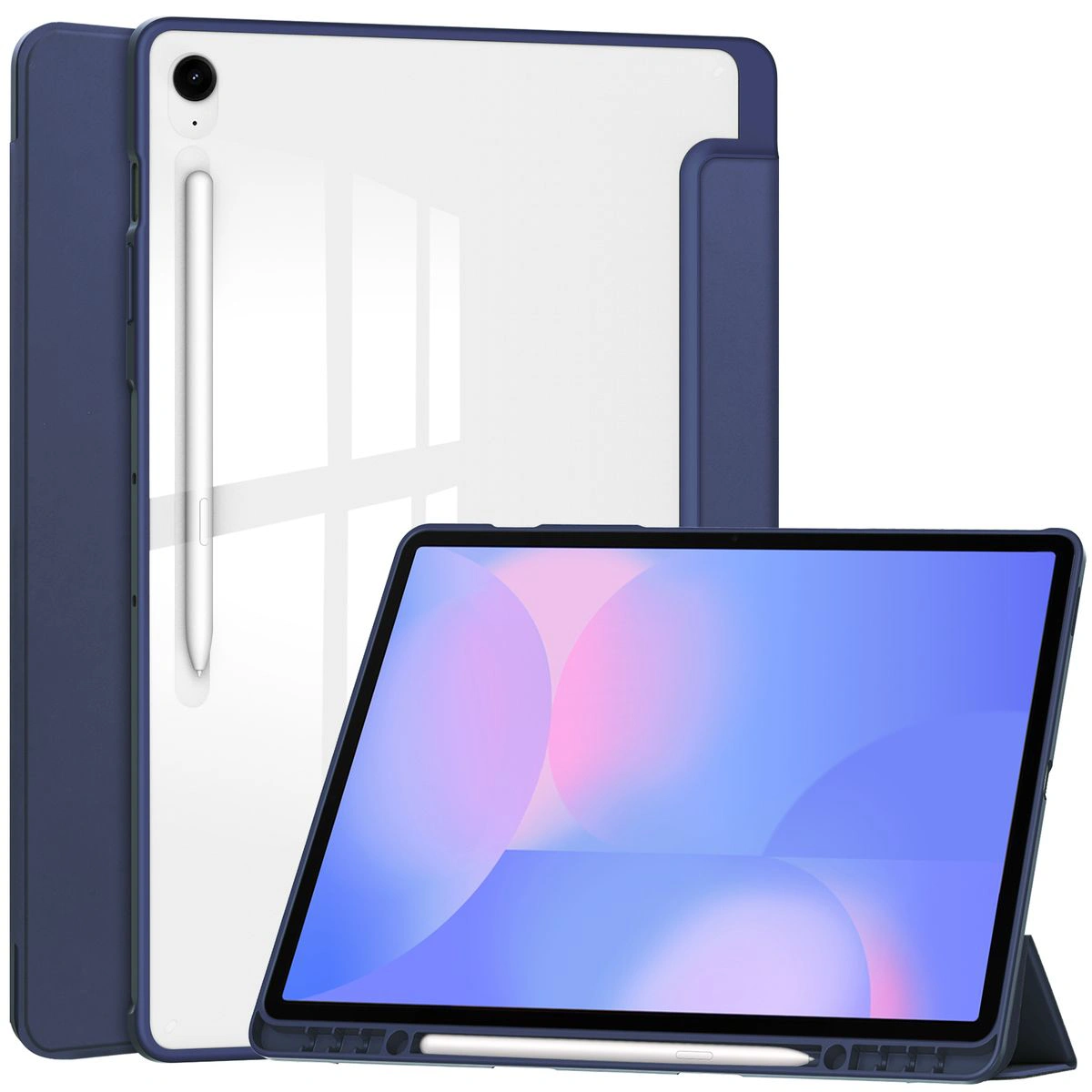 Spezialfach für den Stylus in der Bizon Tab Case Clear Matt Hülle für Samsung Galaxy Tab S10 FE Plus