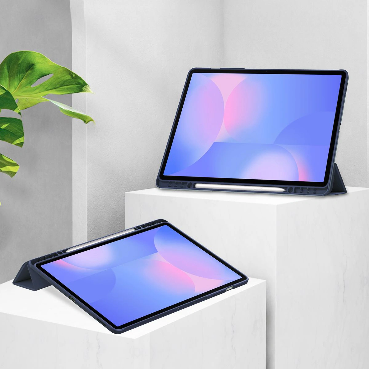 Ständerfunktion in der Bizon Tab Case Clear Matt Hülle für Samsung Galaxy Tab S10 FE Plus