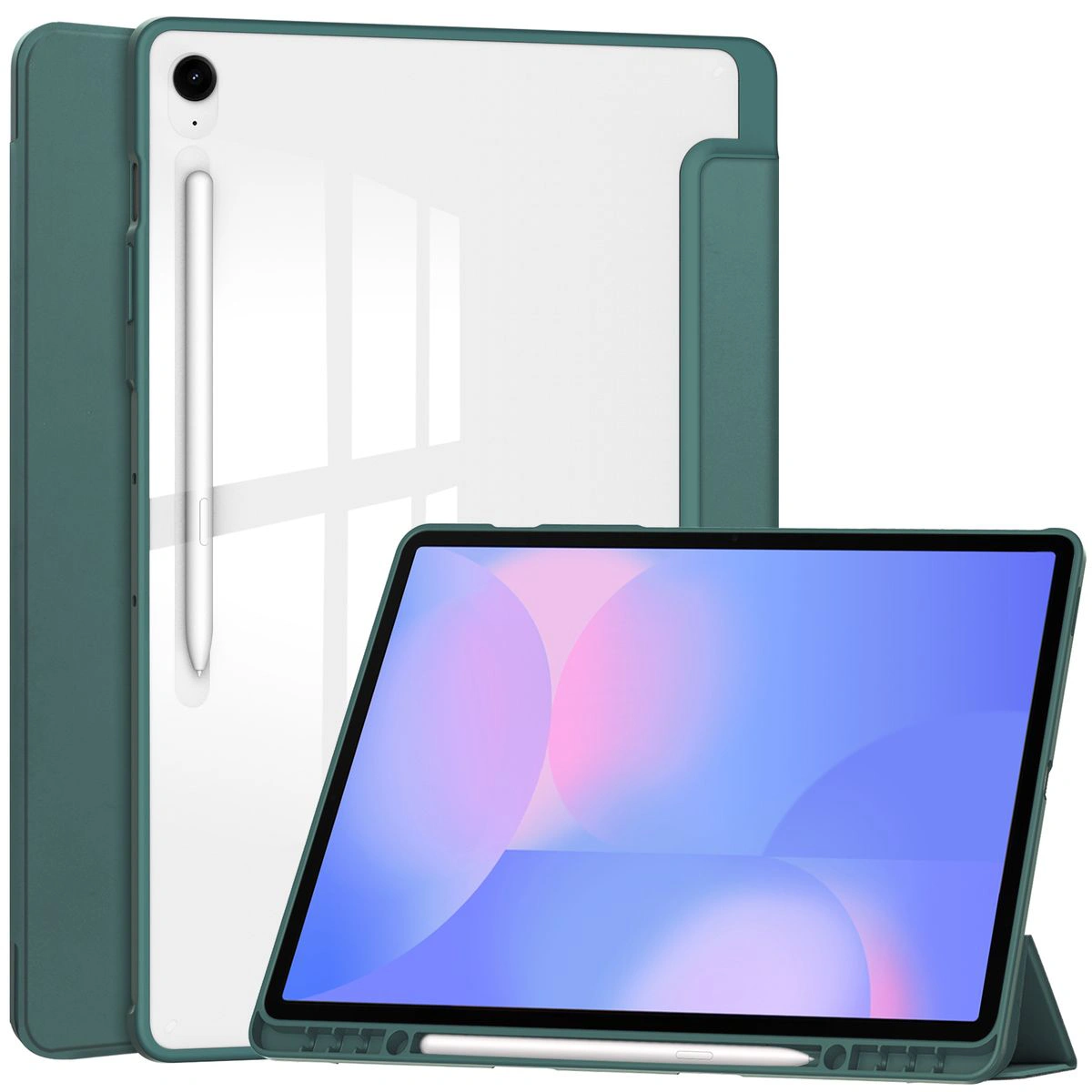 Dedizierter Slot für den Stift in der Bizon Tab Case Clear Matt für das Samsung Galaxy Tab S10 FE Plus