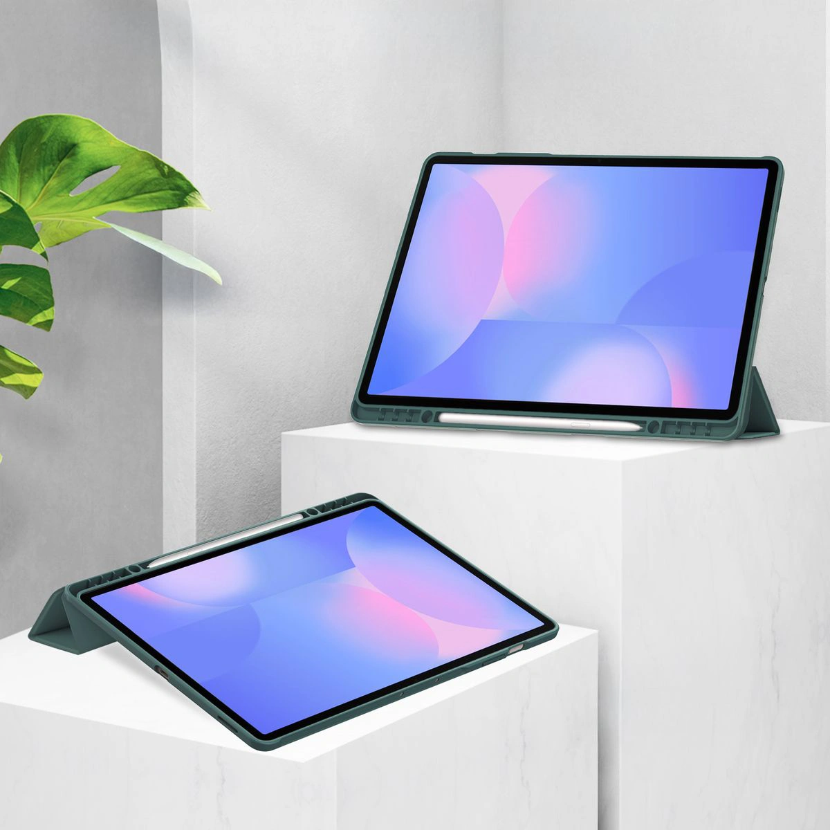 Ständerfunktion in der Bizon Tab Case Clear Matt für das Samsung Galaxy Tab S10 FE Plus