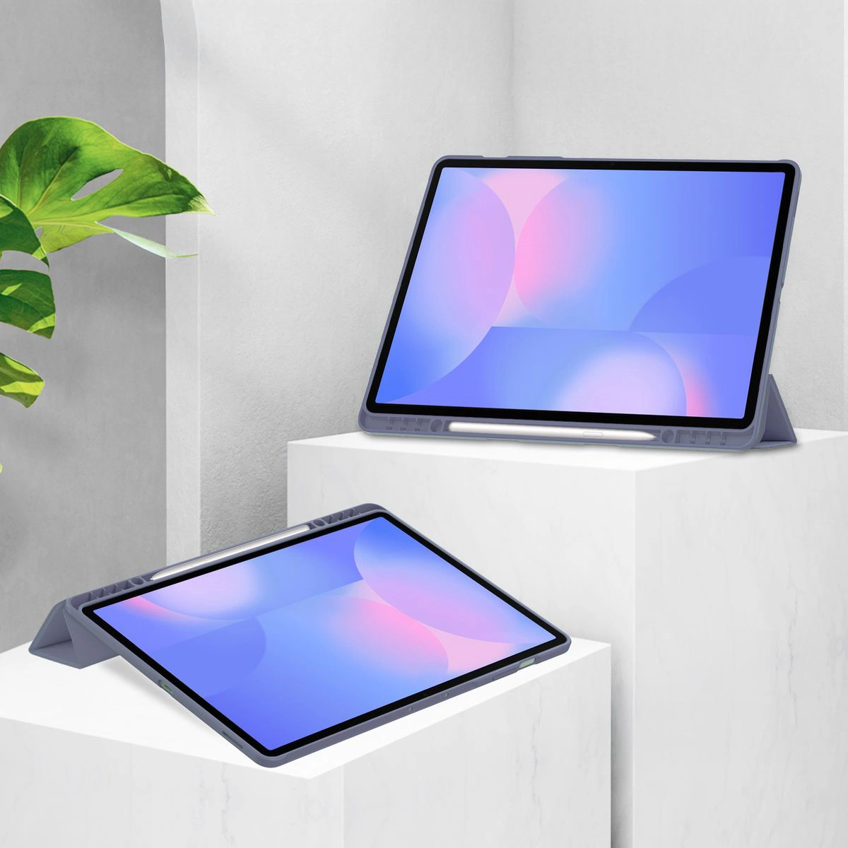 Ständerfunktion in der Bizon Tab Case Clear Matt für Samsung Galaxy Tab S10 FE Plus