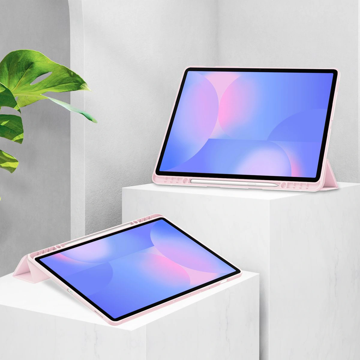 Stand function in the Bison Tab Clear Matt case for Samsung Galaxy Tab S10 FE Plus