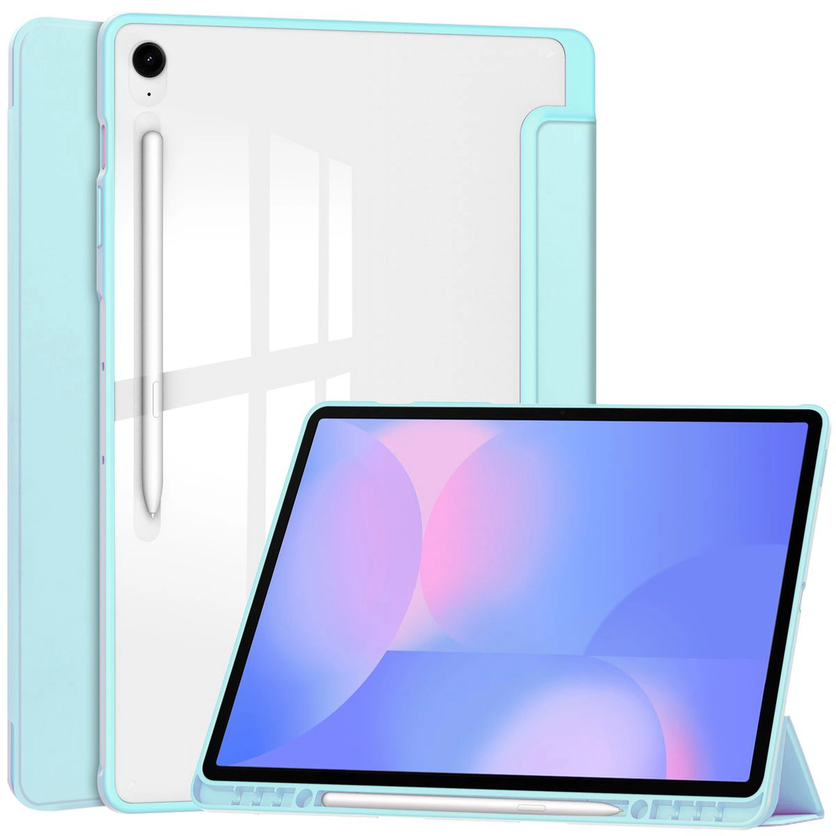 Spezialslot für den Stift in der Bizon Tab Case Clear Matt Hülle für Samsung Galaxy Tab S10 FE Plus