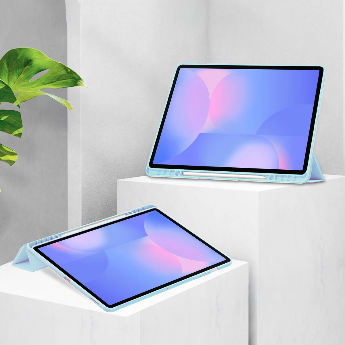 Ständerfunktion in der Bizon Tab Case Clear Matt Hülle für Samsung Galaxy Tab S10 FE Plus