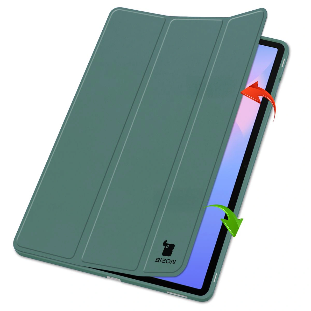 Two cases standing on elevations, showcasing the function to change into a stand for Samsung Galaxy Tab S10 FE Plus