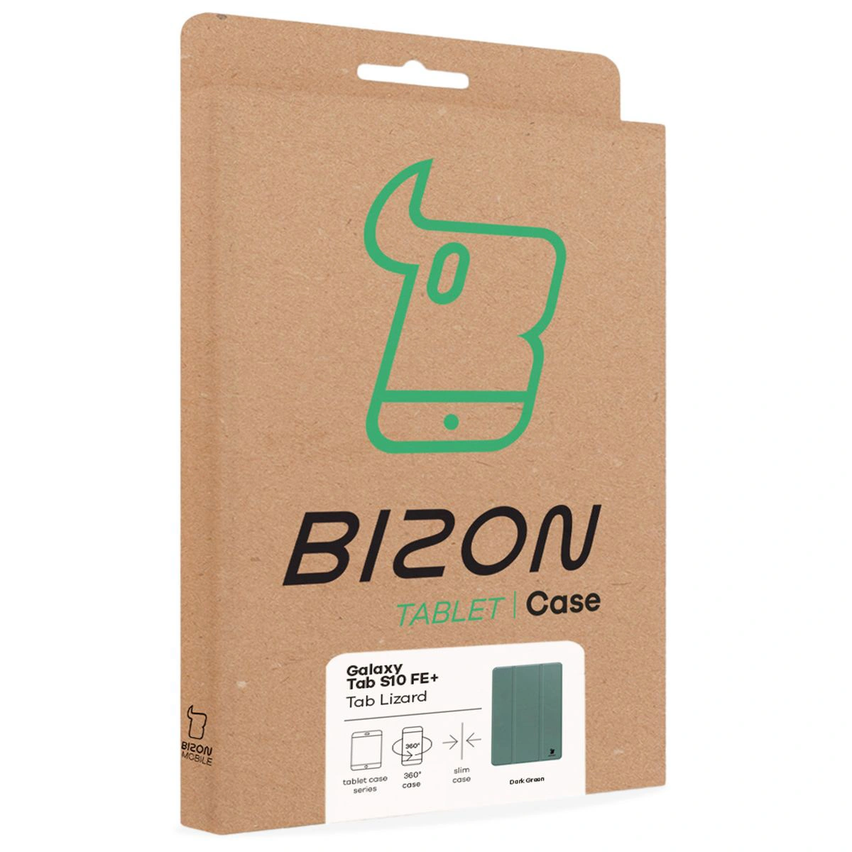 Front of the Bizon Case box with a dedicated label for Samsung Galaxy Tab S10 FE Plus
